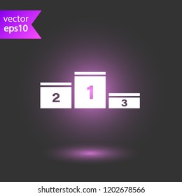 Goblet podium vector icon. Reward ceremony icon. Prize places symbol. Champion goblet icon. EPS 10 flat symbol.