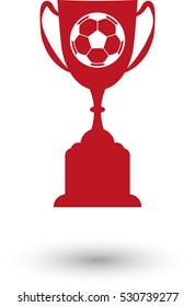 Goblet - red vector  icon with shadow