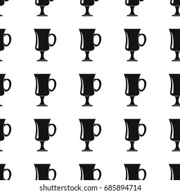 Goblet seamless pattern vector illustration background. Black silhouette goblet stylish texture. Repeating wineglass seamless pattern background for kitchen design