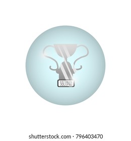 Goblet second silver icon on blue background vector illustration flat desing