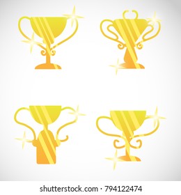 Goblet set on gray white background vector illustration flat desing 