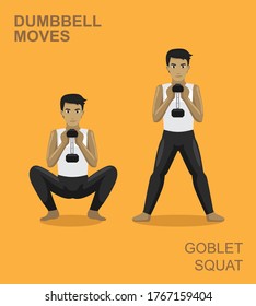 Goblet Squat Dumbbell Moves A Manga Gym Set Illustration 