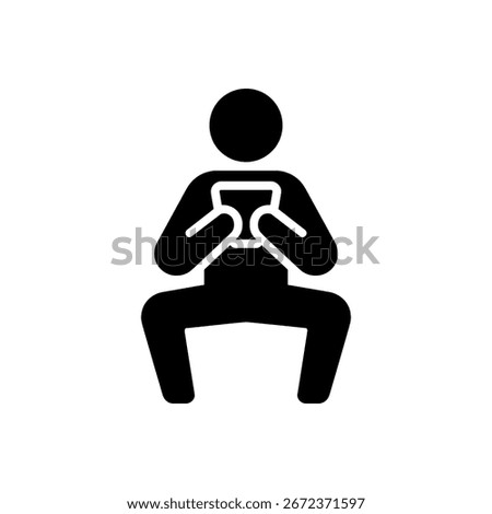 Goblet Squat Exercise Icon Isolated On White Background