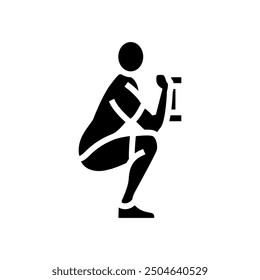 goblet squats fitness exercise leg glyph icon vector. goblet squats fitness exercise leg sign. isolated symbol illustration