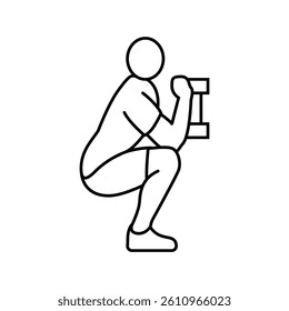 goblet squats fitness exercise leg line icon vector. goblet squats fitness exercise leg sign. isolated contour symbol black illustration