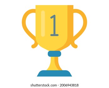 trofeo de goblet icono aislado único con estilo plano