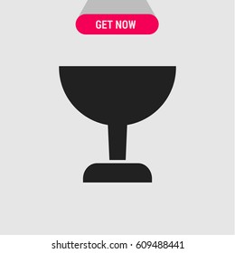 Goblet Vector Icon, The symbol of award cup. Simple, modern flat vector illustration for mobile app, website or desktop app   