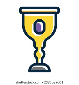 Goblet Vector Thick Line Filled Dark Colors Icons For Personal And Commercial Use.
