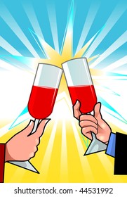 Goblet of wine glass  and placed in pattern background	