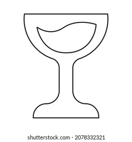 Vector bócal de copa de gancho. Blanco y negro. Fondo blanco. Dibujo de una línea.