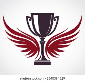 goblet with wings simple logo design