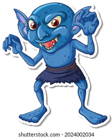 A goblin cartoon character sticker illustration