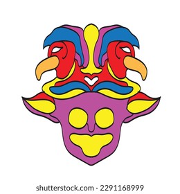 Goblin With Eagle Crown vector trippy illustration