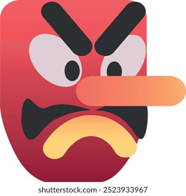 Ícone de emoji do Duende. Cores da moda, elemento popular frequentemente associado com fantasia e travessura, frequentemente usado nas mídias sociais. Emoticon, elemento isolado.