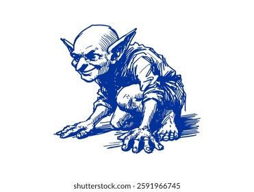 Goblin hand drawn sketch vector