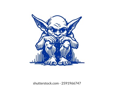 Goblin hand drawn sketch vector