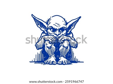 Goblin hand drawn sketch vector