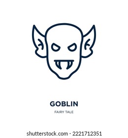 goblin icon from fairy tale collection. Thin linear goblin, happy, devil outline icon isolated on white background. Line vector goblin sign, symbol for web and mobile