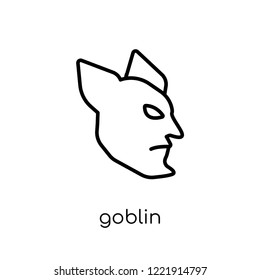 Goblin icon. Trendy modern flat linear vector Goblin icon on white background from thin line Fairy Tale collection, editable outline stroke vector illustration