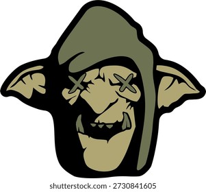 Goblin-Illustration grüner lustiger Vektor