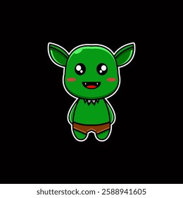 Goblin mascot illustration vector design on black background