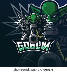 goblin mascot logo design vector con moderno concepto de ilustración estilo para la impresión de insignias, emblemas y camisetas. ilustración goblin para el equipo deportivo y deportivo.
