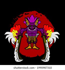 goblin is mean monster vector illustration for symbol, sign, logo, background