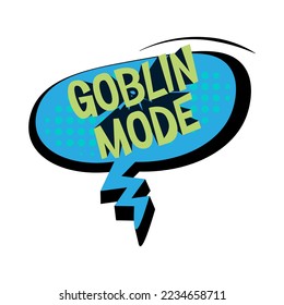 Goblin Mode Comic halftone 3D vector Illustration.