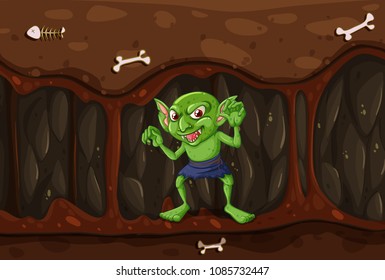 Goblin in the Mystery Cave illustration