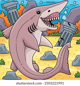 Goblin Shark farbige Cartoon-Illustration