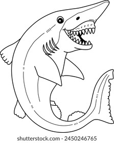 Goblin Shark Isolated Coloring Seite für Kinder