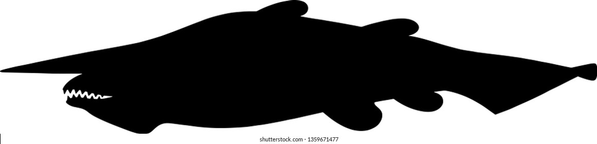 Goblin Shark Silhouette Vector Illustration