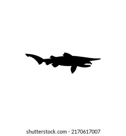 Goblin Shark Silhouette Vector Illustration. The Best Goblin Shark Silhouette Isolated On White Background. Goblin Shark Icon Isolated. Goblin Shark Is One Of The Typical Animals Of Japan.