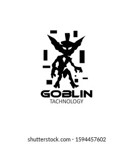 Goblin and technology logo design