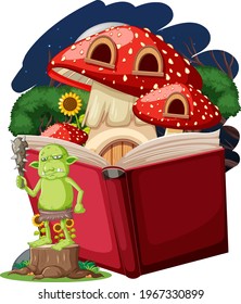 Goblin or troll cartoon character with a story book illustration