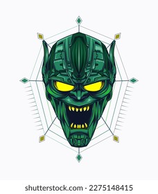 Goblin t-shirt design illustration with futuristic style