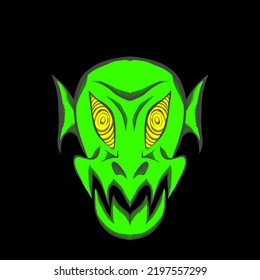 goblin vector drawing illustration black background