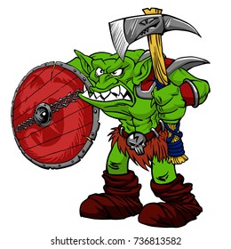 goblin warrior with axe and shield