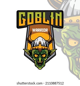 goblin warrior esport cool logo on white background