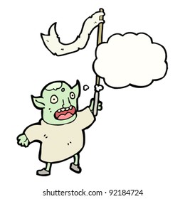 goblin waving flag cartoon