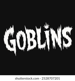 GOBLINS Halloween Lettering, Fundo transparente, Tipografia vetorial