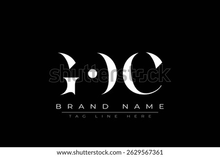 GOC abstract letter logo design. This logo is designed by three abstract letters.