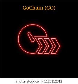 GoChain (GO) cryptocurrency symbol. Vector illustration eps10 isolated on black background