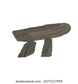 The Gochang, Hwasun and Ganghwa Dolmen Sites are historical sites located in South Korea that protect hundreds of dolmens in Korea. vector illustration image