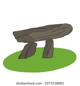 The Gochang, Hwasun and Ganghwa Dolmen Sites are historical sites located in South Korea that protect hundreds of dolmens in Korea. vector illustration image