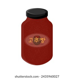 Gochujang on a jar vector illustration logo
