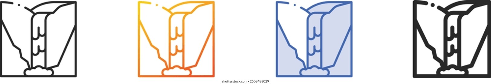 gocta cataracts icon.Thin Linear, Gradient, Blue Stroke and bold Style Design Isolated On White Background