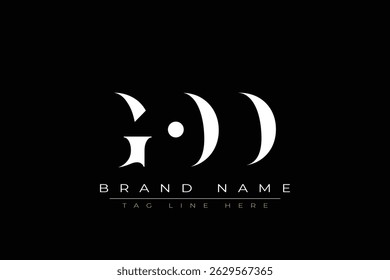 GOD abstract letter logo design. This logo is designed by three abstract letters.
