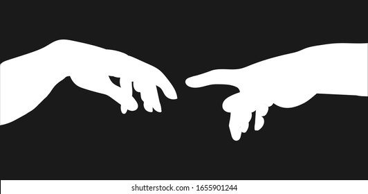 God And Adams Hands.The Creation Of Adam.vector Illustration For Wallpaper,poster And Other Uses