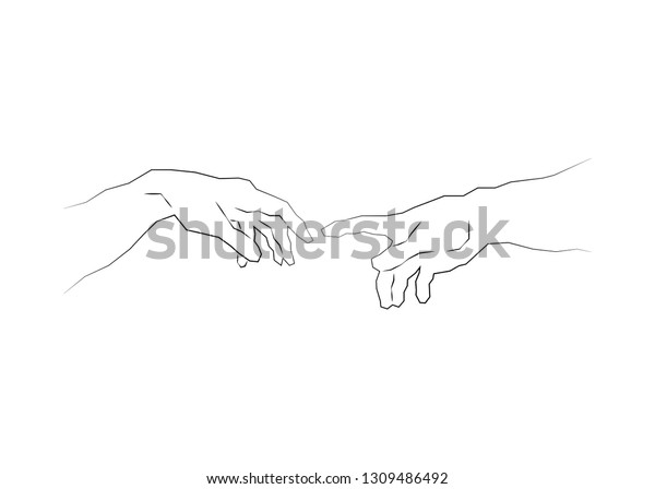 God Adams Hands Creation Human Genesis Stock Vector Royalty Free